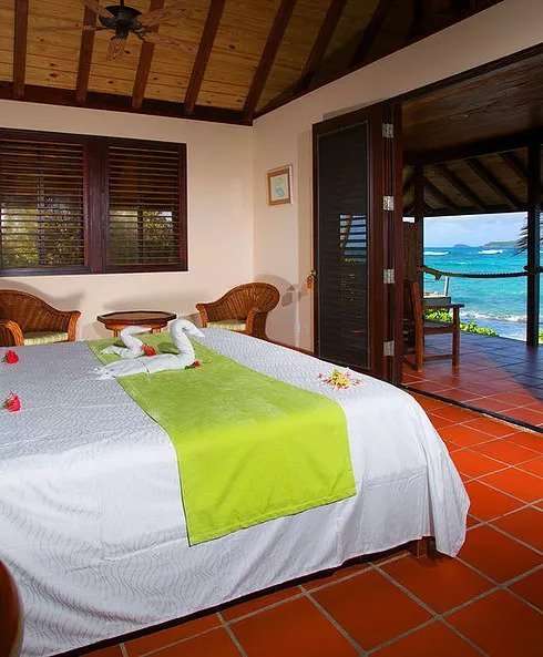 Beachfront room with elegant decor