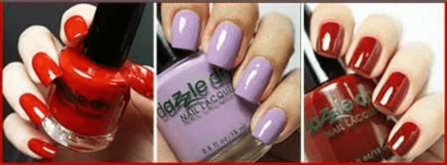 Manicured nails with vibrant nail polish