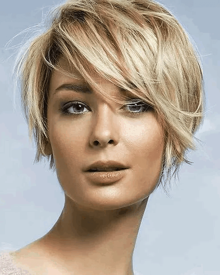Stylish short blonde hairstyle
